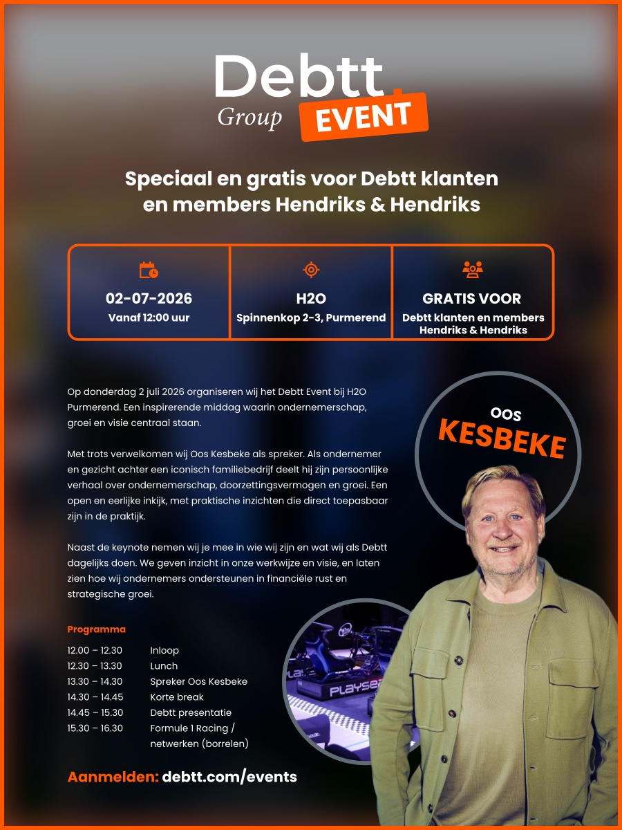 Debtt Event - 2 juli - H2O Purmerend